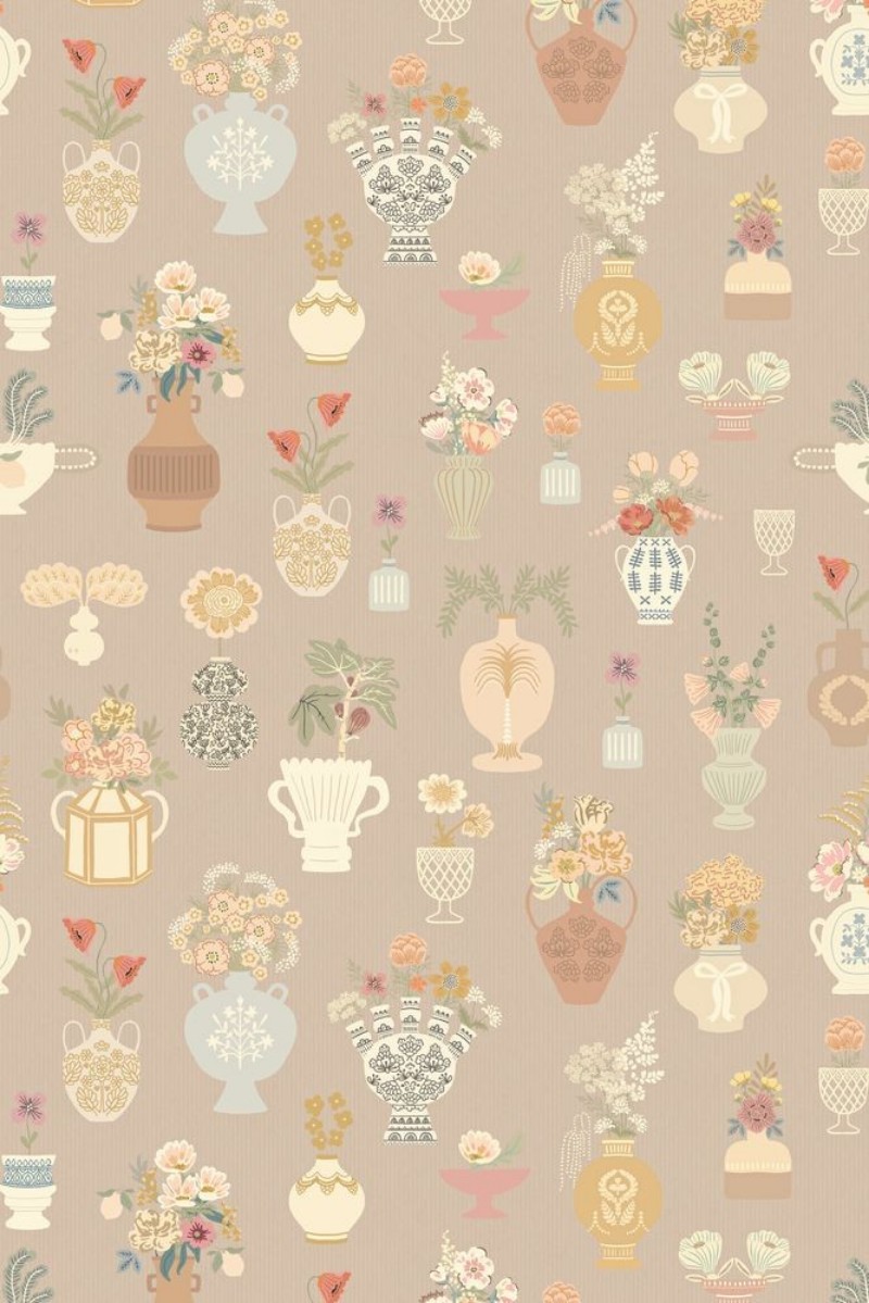 Afbeeldingen van Kleurcombinatie Floral Daiquiri Veil Merino Brown - 901-04 - 08024-01